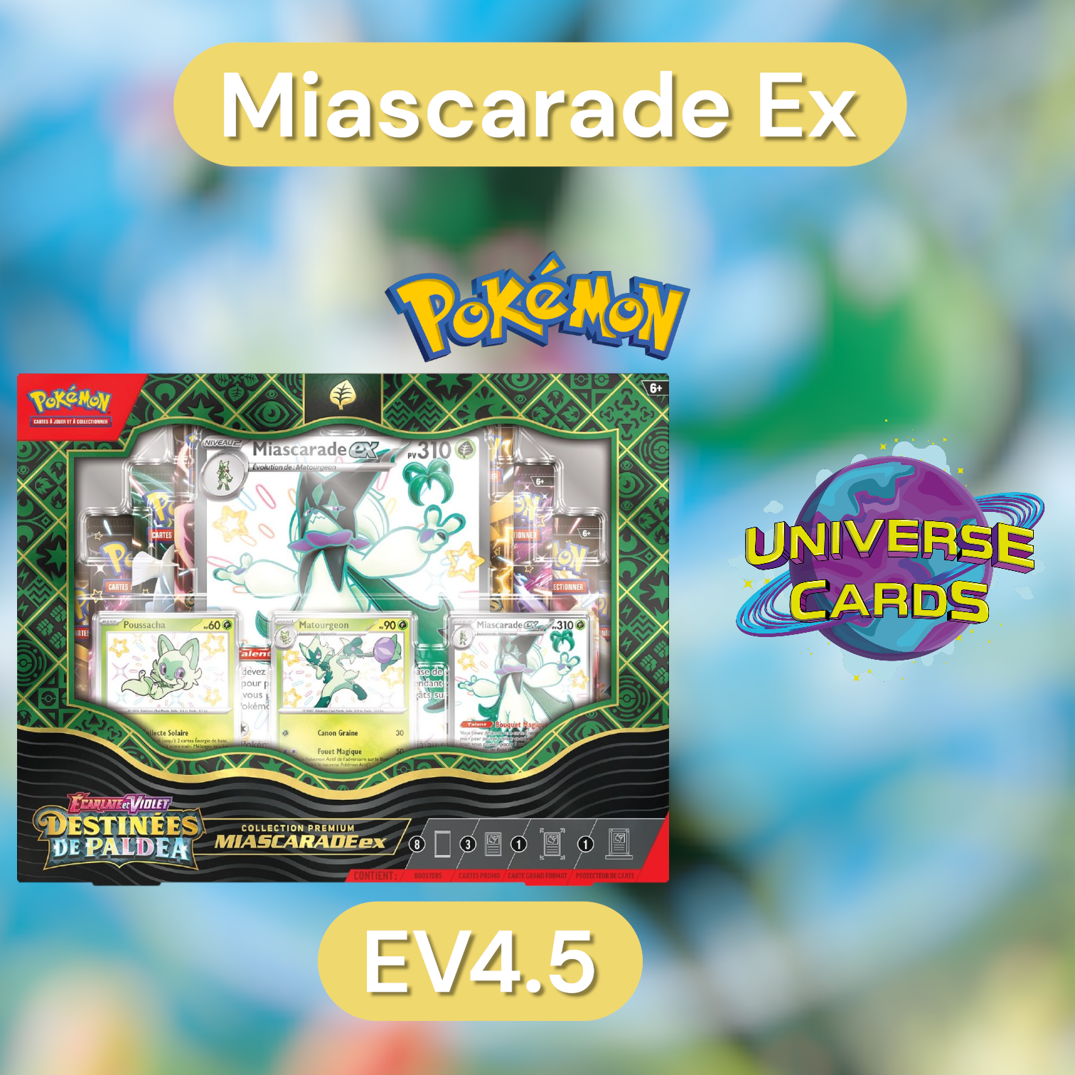 Pokemon Coffret Collection Premium Destinée de Paldea -Miascarade EX Universe Cards