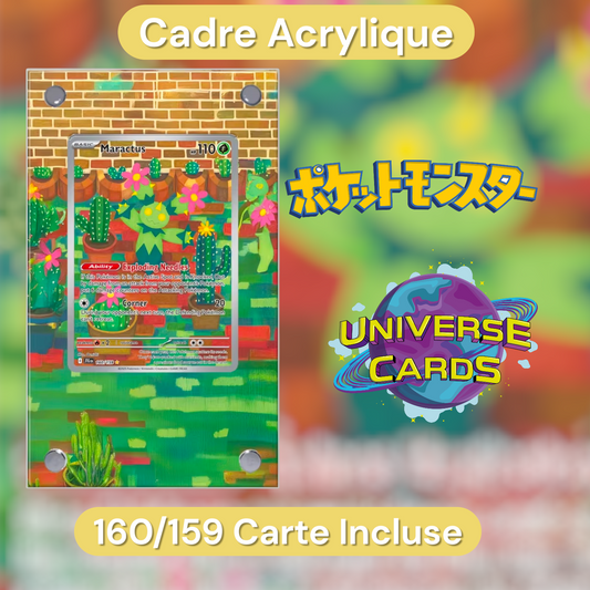 🖼️ Cadre Acrylique Pokémon Maracachi - 160/159  Carte Incluse Universe Cards
