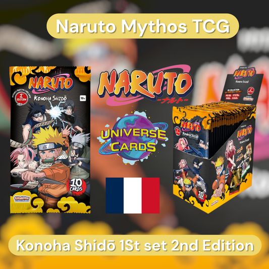 [Pré-Commande] Naruto Mythos TCG Konoha Shidō – Display 24 Boosters 1ST SET 2ND EDITION Universe Cards